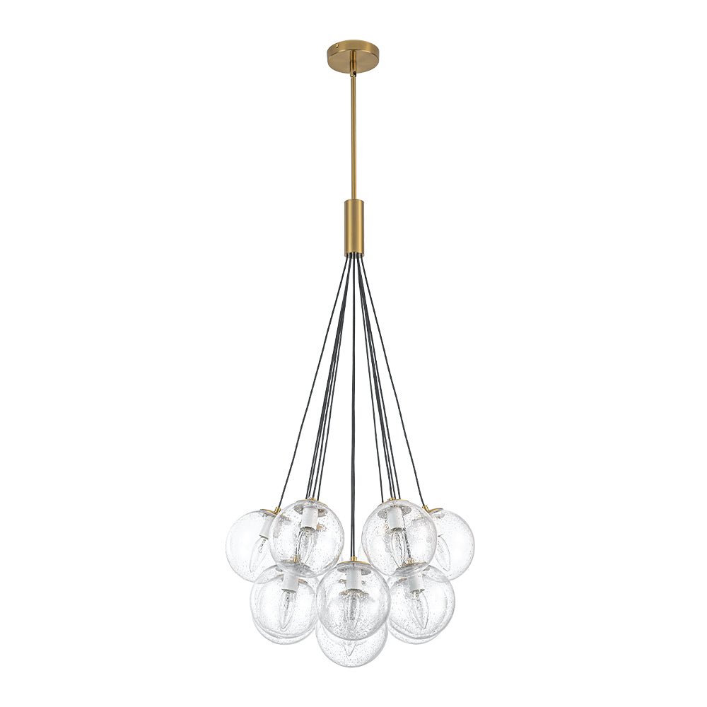 Jarnbruva Contemporary Cluster Seeded Glass Chandelier - Lamp Copper