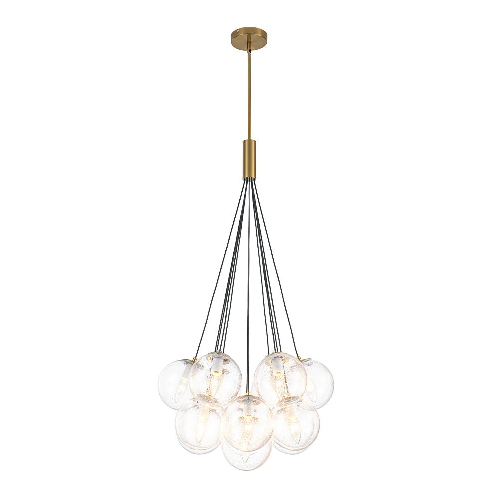 Jarnbruva Contemporary Cluster Seeded Glass Chandelier - Lamp Copper