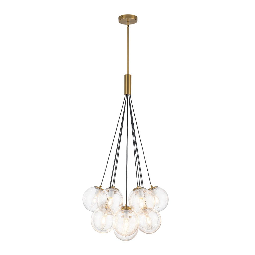 Jarnbruva Contemporary Cluster Seeded Glass Chandelier - Lamp Copper