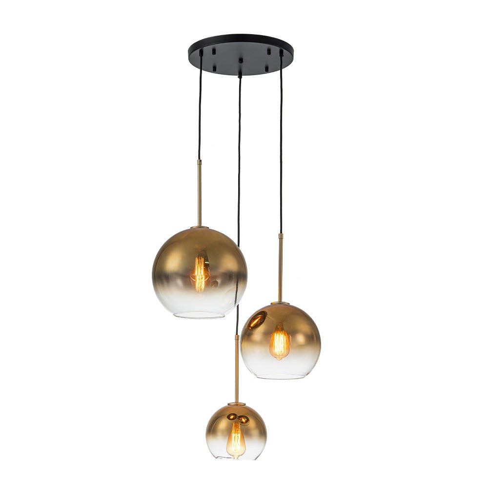 Ostruvix Contemporary Polished Gradual Glass Pendant Light - Lamp Copper