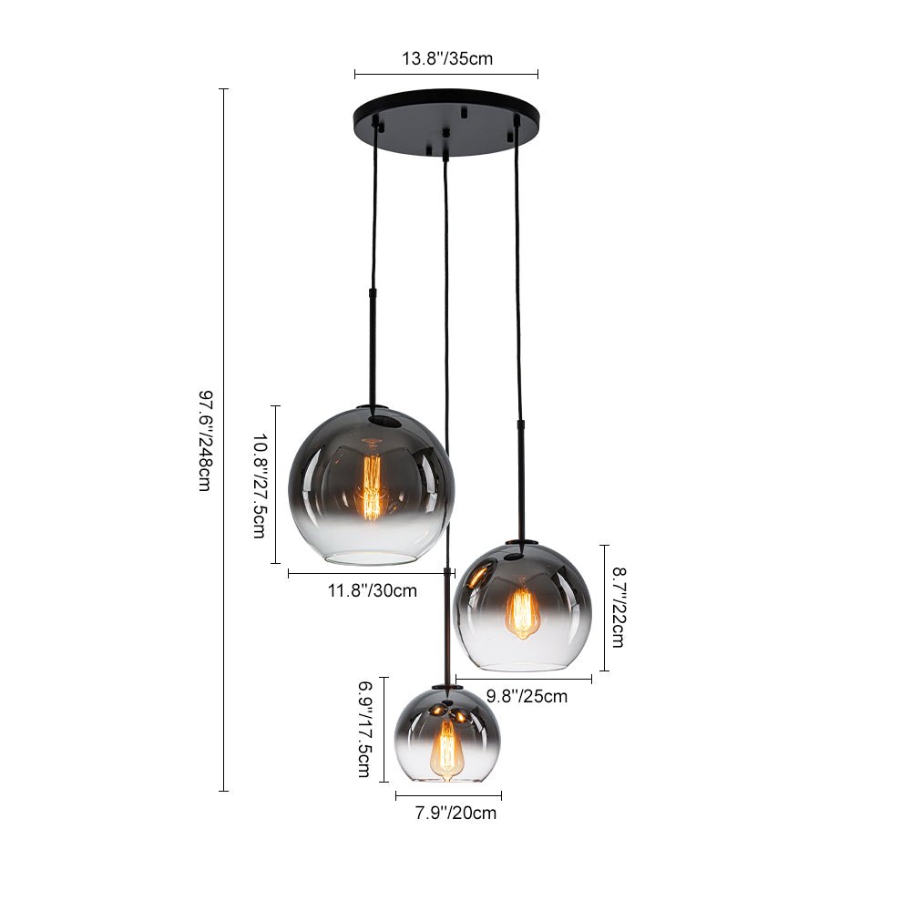 Ostruvix Contemporary Polished Gradual Glass Pendant Light - Lamp Copper