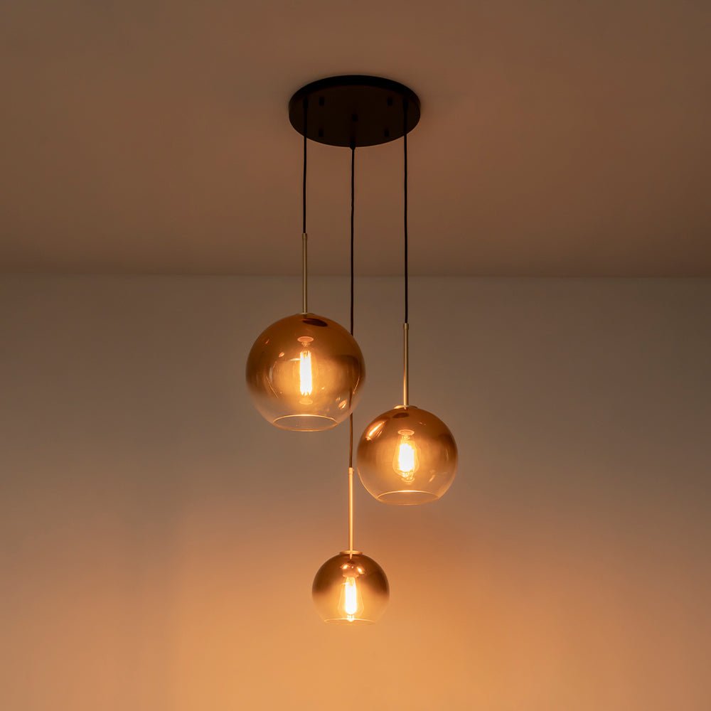 Ostruvix Contemporary Polished Gradual Glass Pendant Light - Lamp Copper