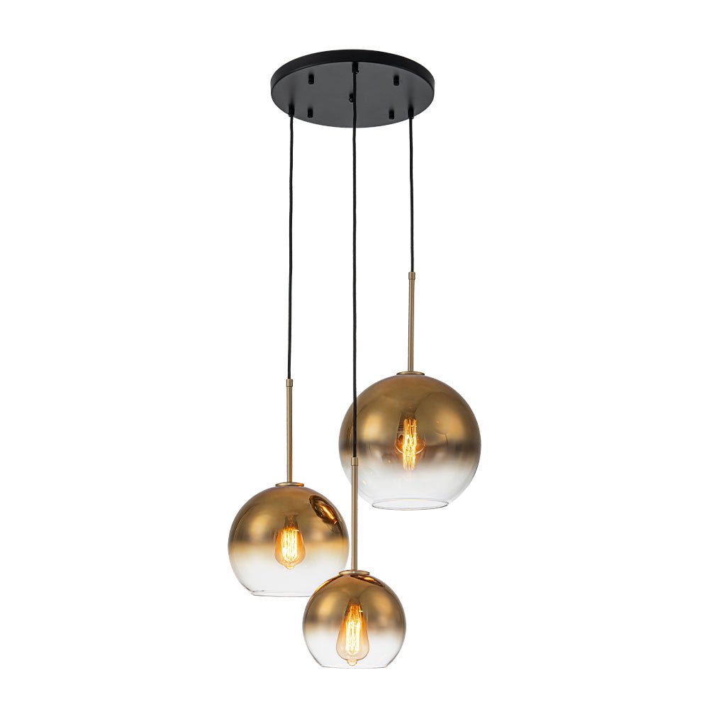 Ostruvix Contemporary Polished Gradual Glass Pendant Light - Lamp Copper