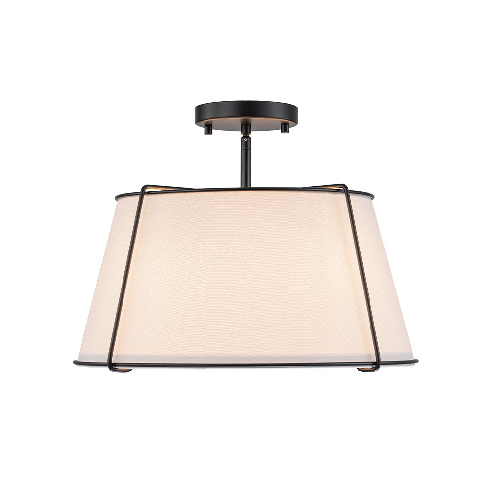 Vesina Linen Metal Semi Flush Mount Ceiling Light - Lamp Copper
