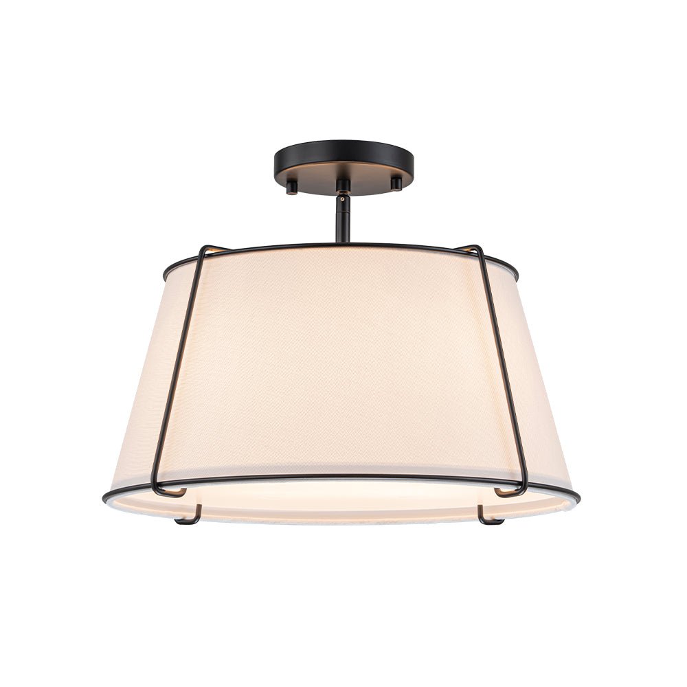 Vesina Linen Metal Semi Flush Mount Ceiling Light - Lamp Copper