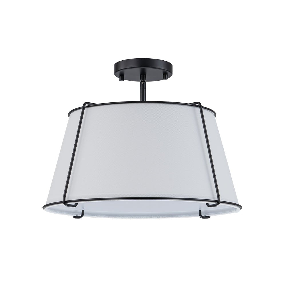 Vesina Linen Metal Semi Flush Mount Ceiling Light - Lamp Copper