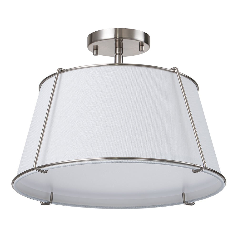 Vesina Linen Metal Semi Flush Mount Ceiling Light - Lamp Copper