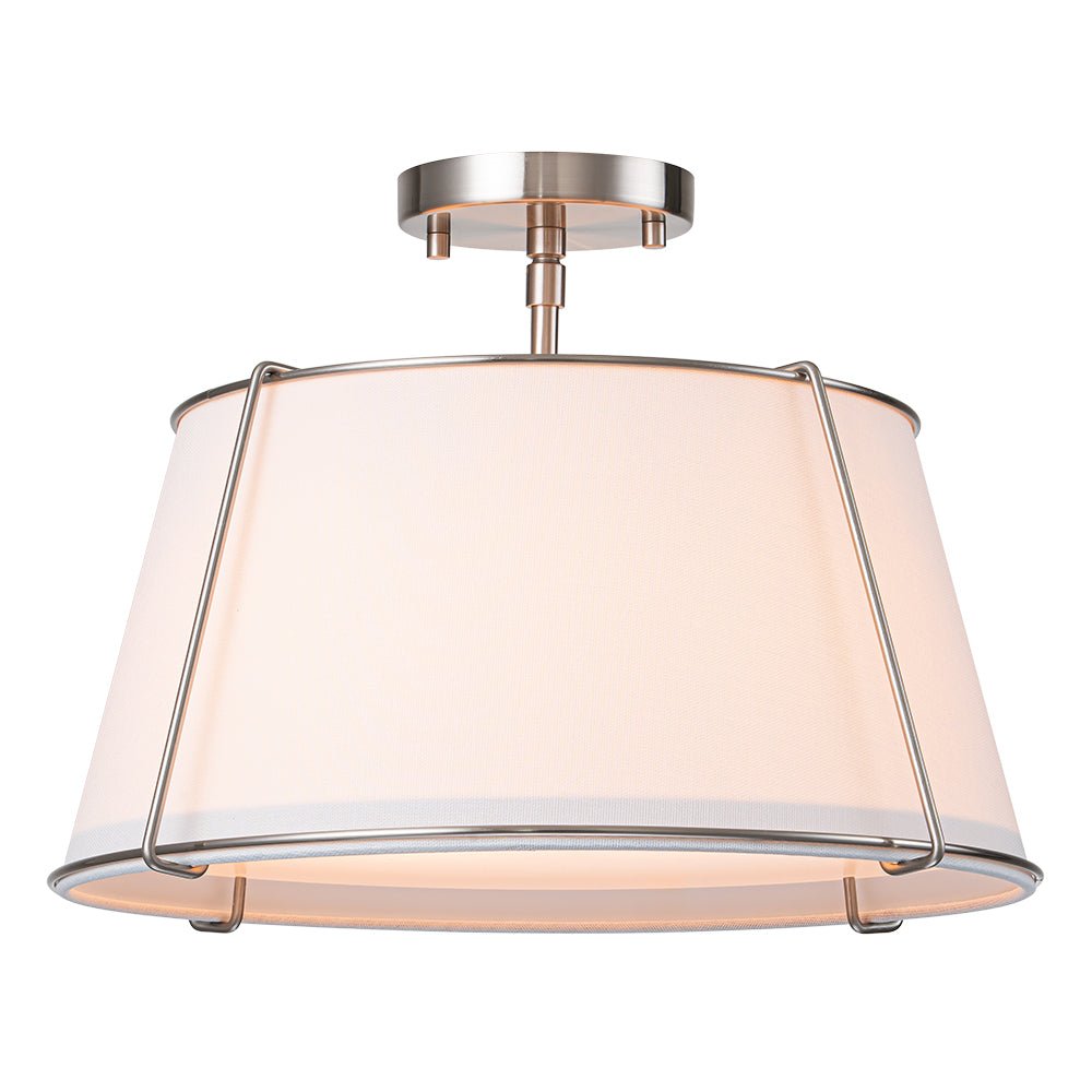 Vesina Linen Metal Semi Flush Mount Ceiling Light - Lamp Copper