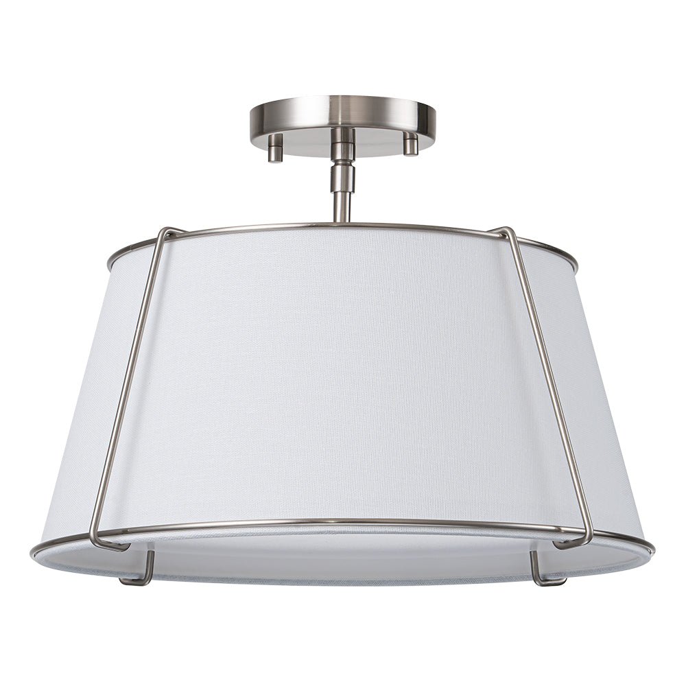 Vesina Linen Metal Semi Flush Mount Ceiling Light - Lamp Copper