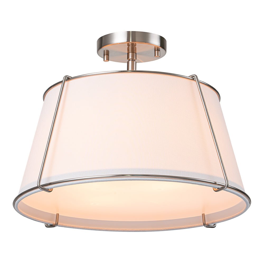 Vesina Linen Metal Semi Flush Mount Ceiling Light - Lamp Copper