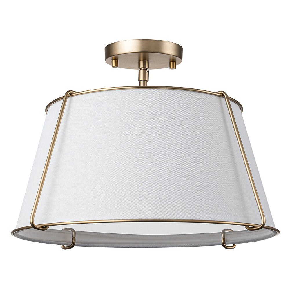 Vesina Linen Metal Semi Flush Mount Ceiling Light - Lamp Copper
