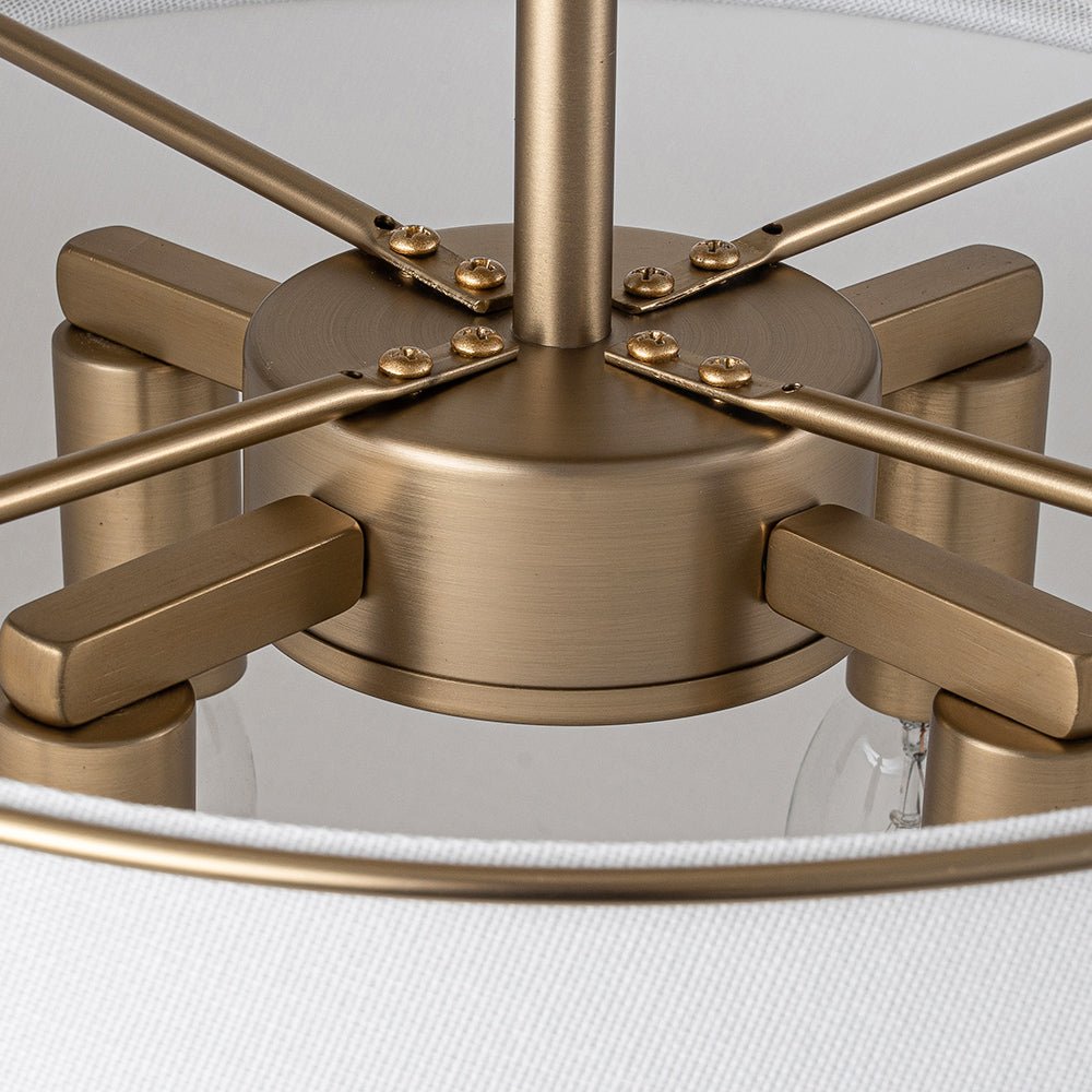 Vesina Linen Metal Semi Flush Mount Ceiling Light - Lamp Copper