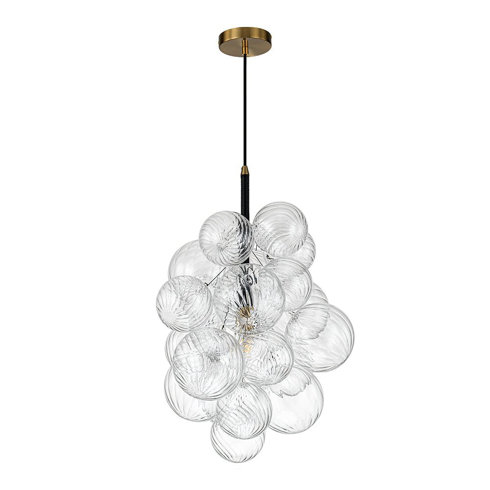 Ornauge Cluster Ribbed Bubble Glass Chandelier Pendant Light - Lamp Copper