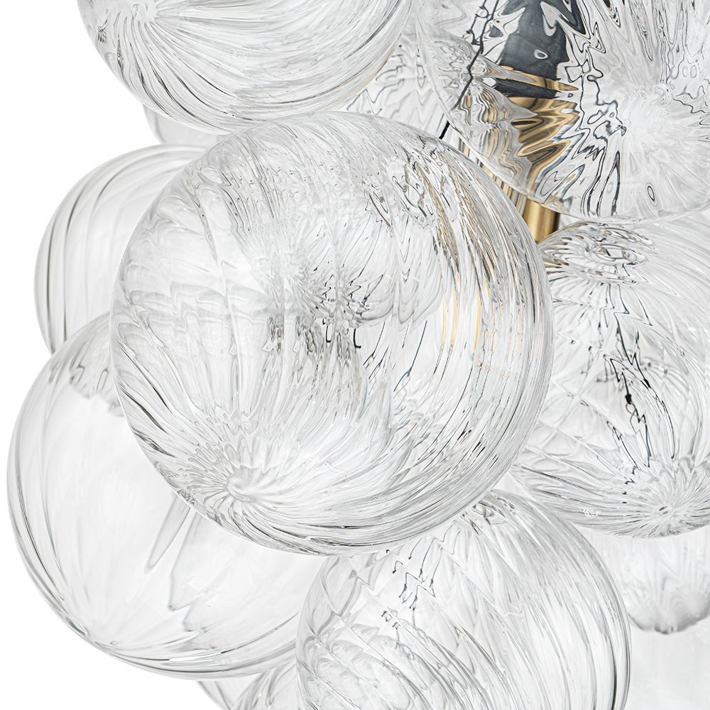 Ornauge Cluster Ribbed Bubble Glass Chandelier Pendant Light - Lamp Copper