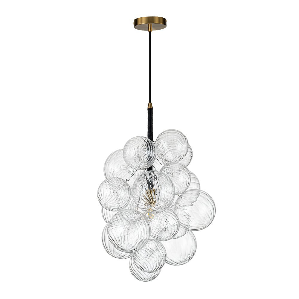 Ornauge Cluster Ribbed Bubble Glass Chandelier Pendant Light - Lamp Copper