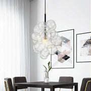Ornauge Cluster Ribbed Bubble Glass Chandelier Pendant Light - Lamp Copper