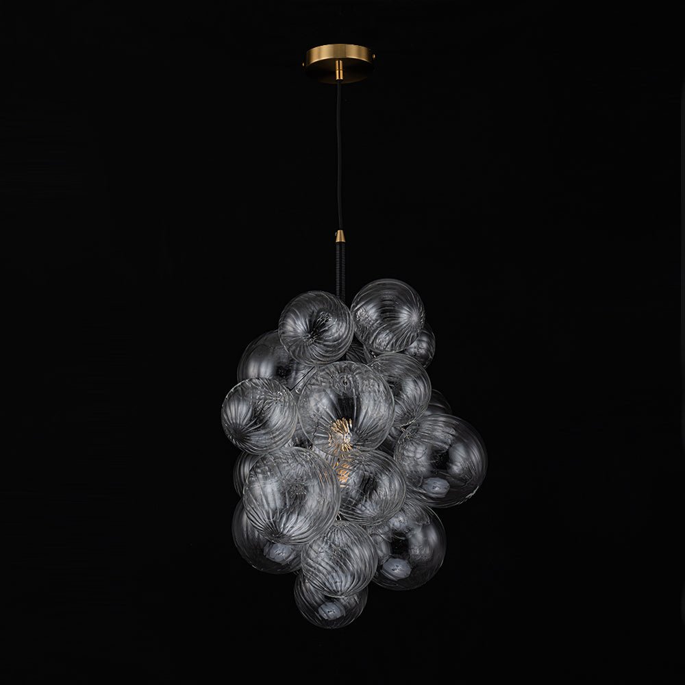 Ornauge Cluster Ribbed Bubble Glass Chandelier Pendant Light - Lamp Copper