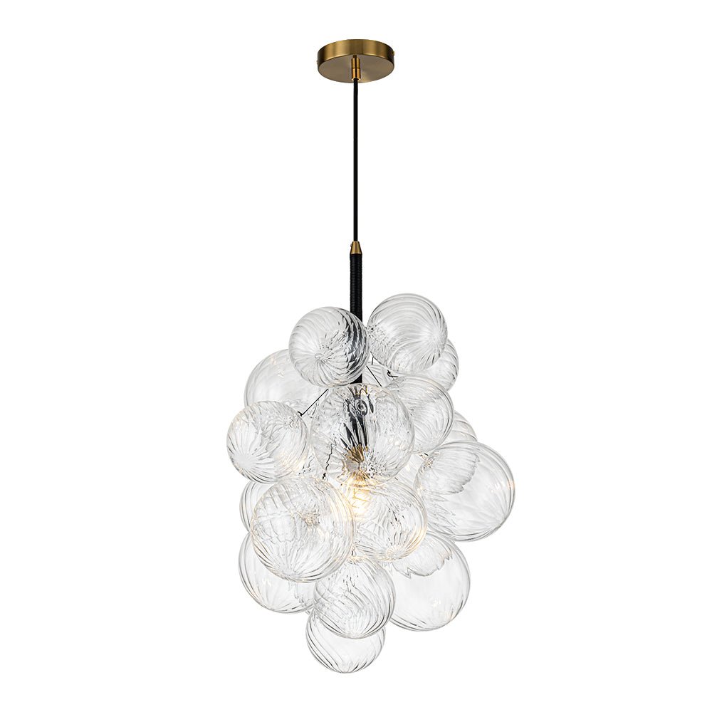 Ornauge Cluster Ribbed Bubble Glass Chandelier Pendant Light - Lamp Copper