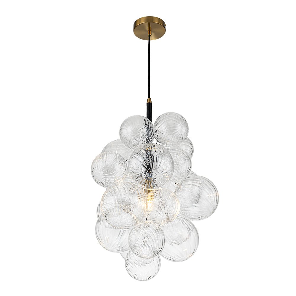 Ornauge Cluster Ribbed Bubble Glass Chandelier Pendant Light - Lamp Copper