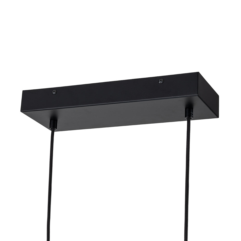Aurina Rustic Linear Oak Wood Pendant Light - Lamp Copper