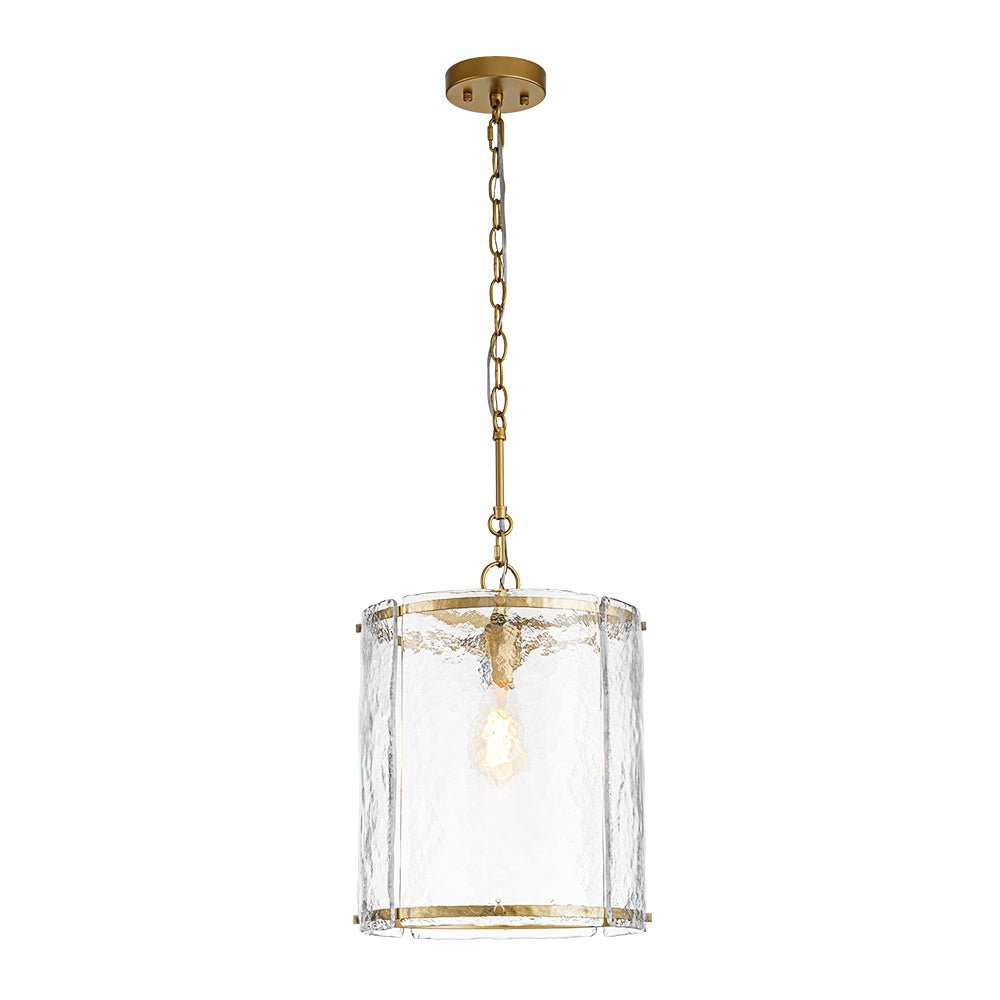 Glant Minimalist Glass Cylinder Cage Pendant - Lamp Copper
