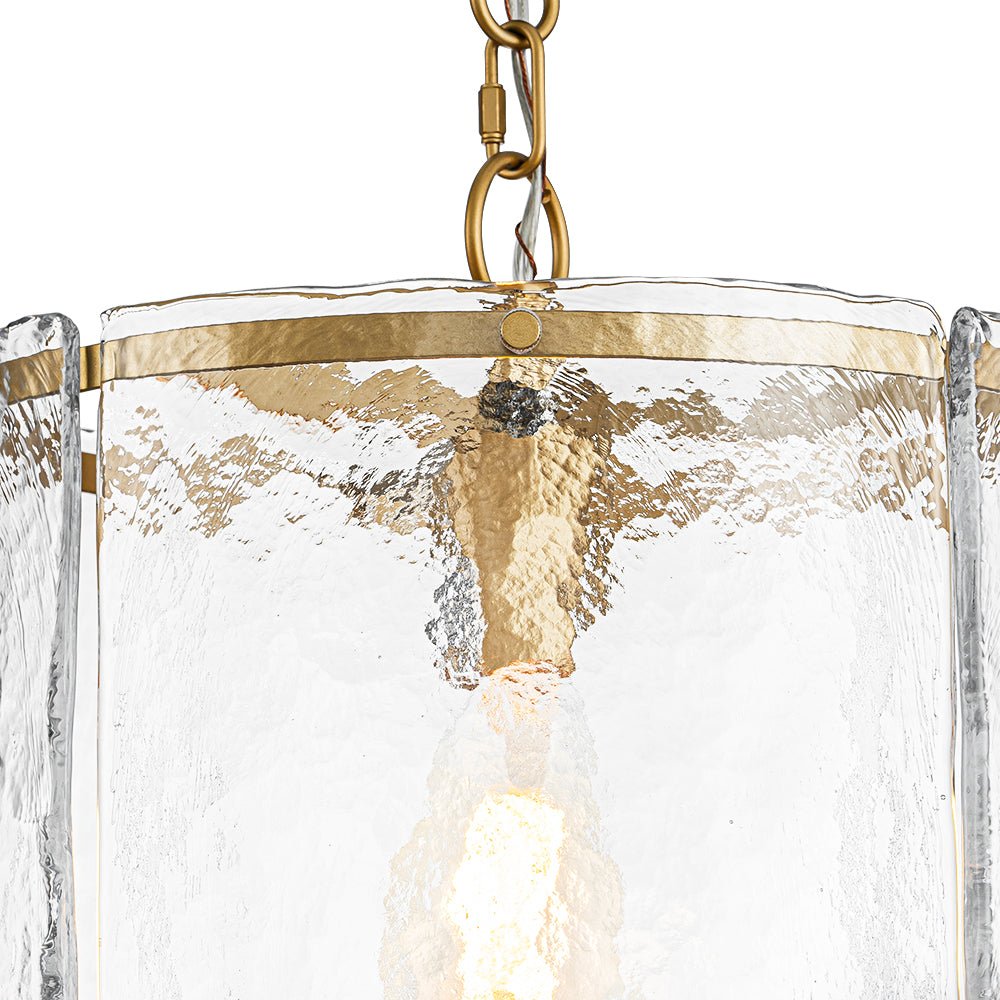 Glant Minimalist Glass Cylinder Cage Pendant - Lamp Copper
