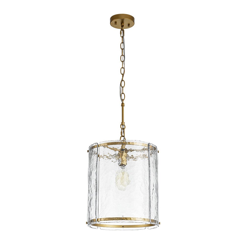 Glant Minimalist Glass Cylinder Cage Pendant - Lamp Copper