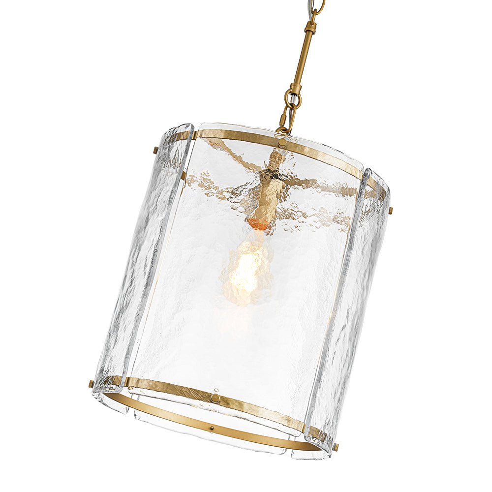 Glant Minimalist Glass Cylinder Cage Pendant - Lamp Copper