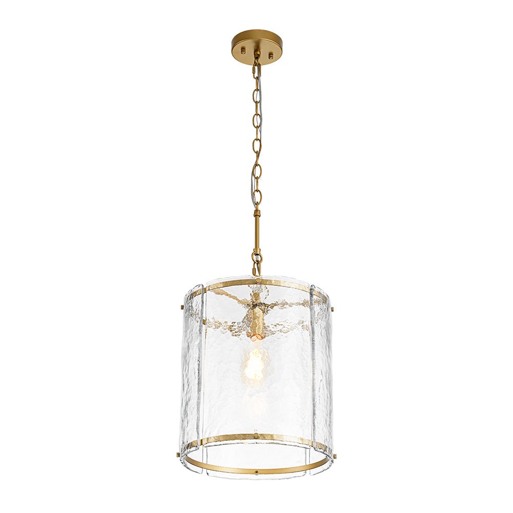 Glant Minimalist Glass Cylinder Cage Pendant - Lamp Copper