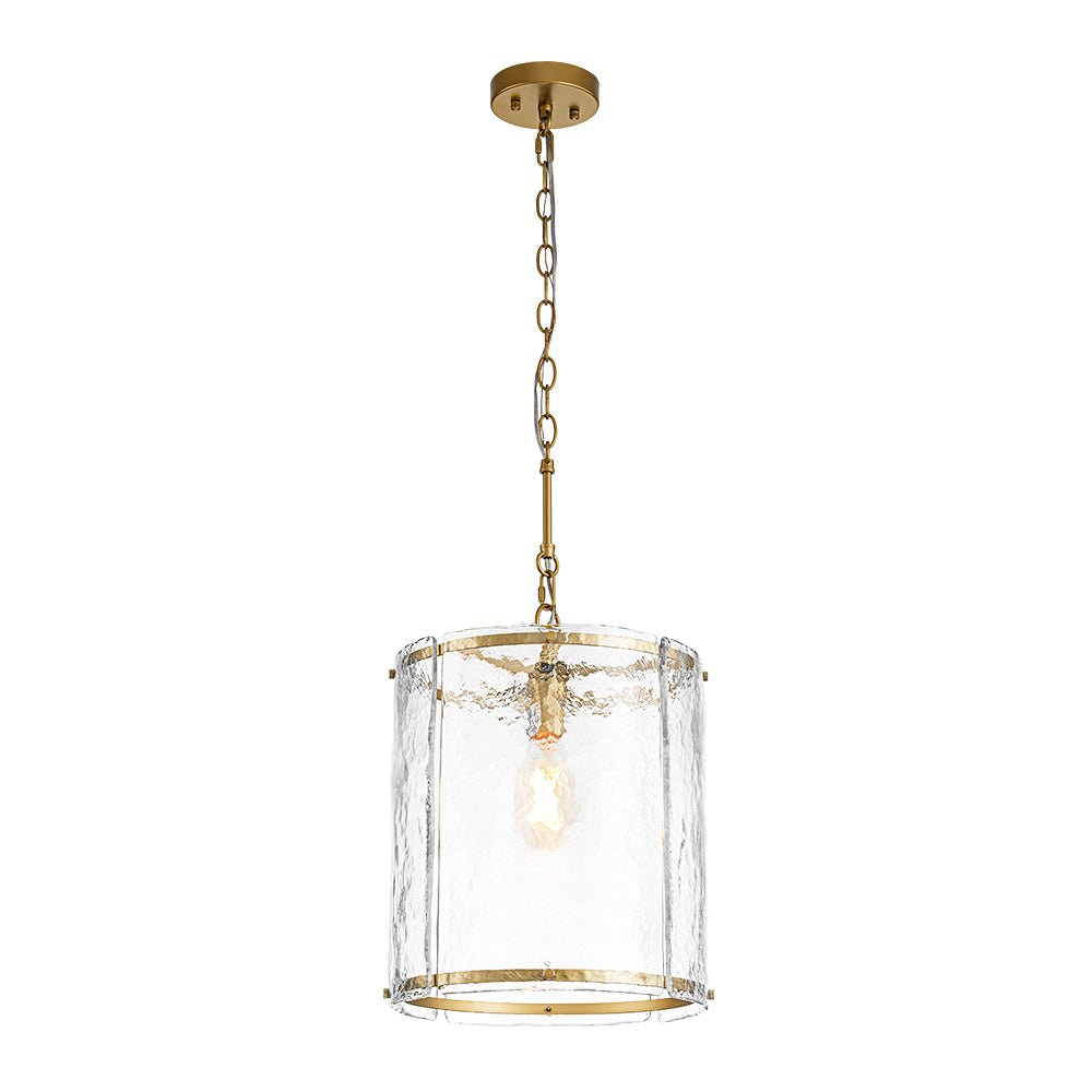 Glant Minimalist Glass Cylinder Cage Pendant - Lamp Copper