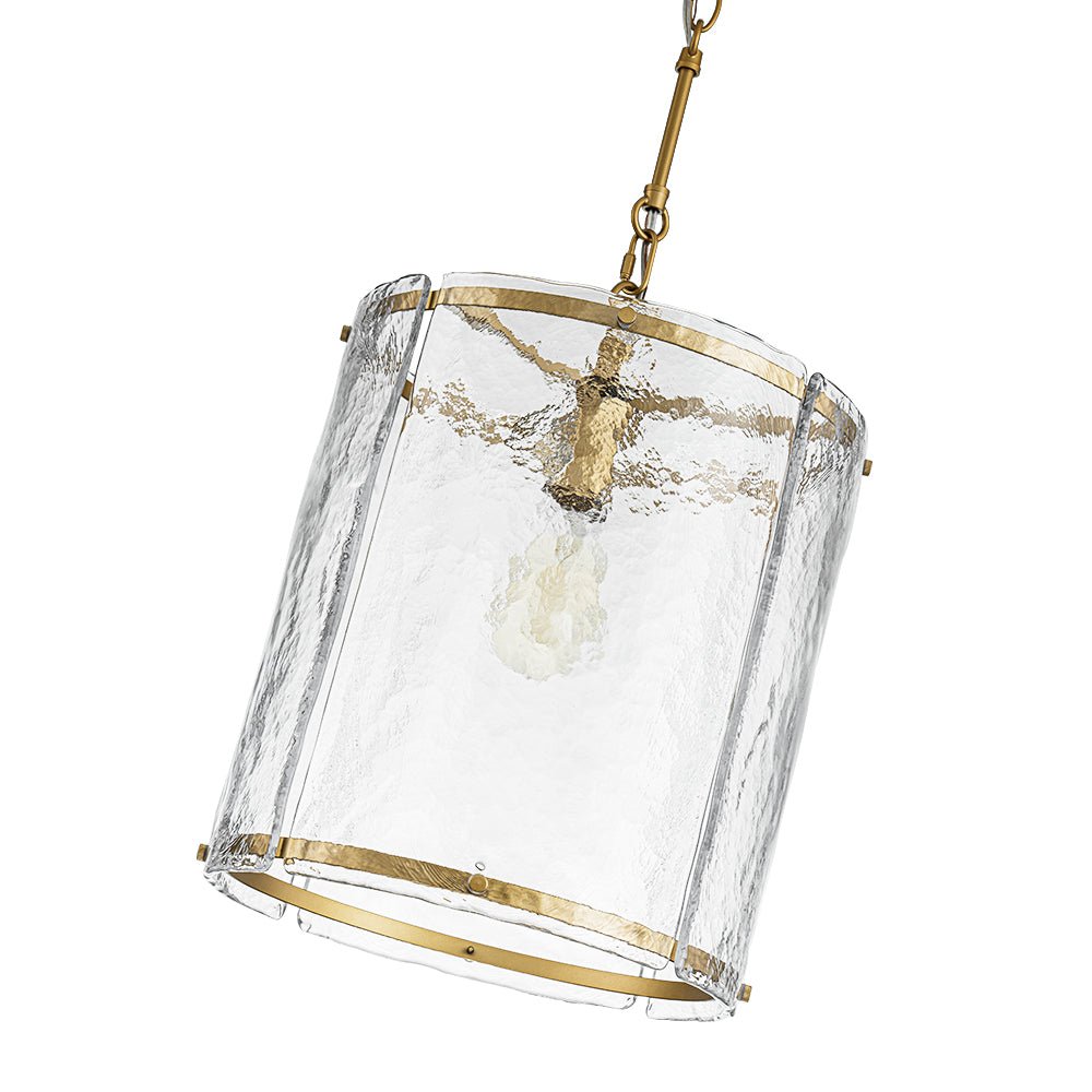 Glant Minimalist Glass Cylinder Cage Pendant - Lamp Copper