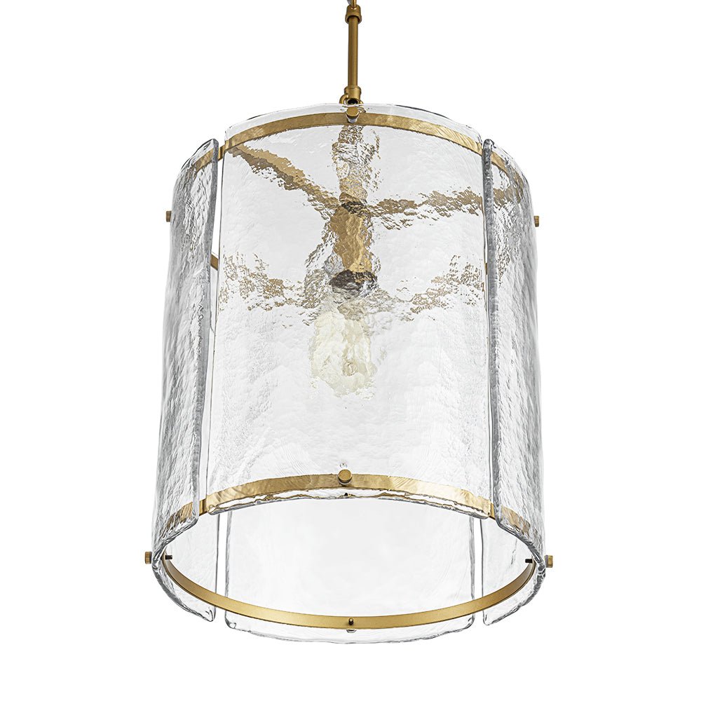 Glant Minimalist Glass Cylinder Cage Pendant - Lamp Copper