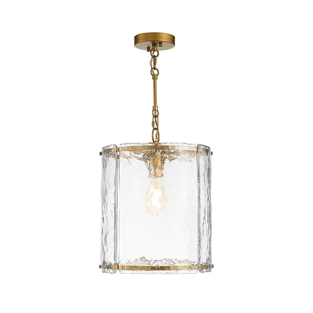 Glant Minimalist Glass Cylinder Cage Pendant - Lamp Copper
