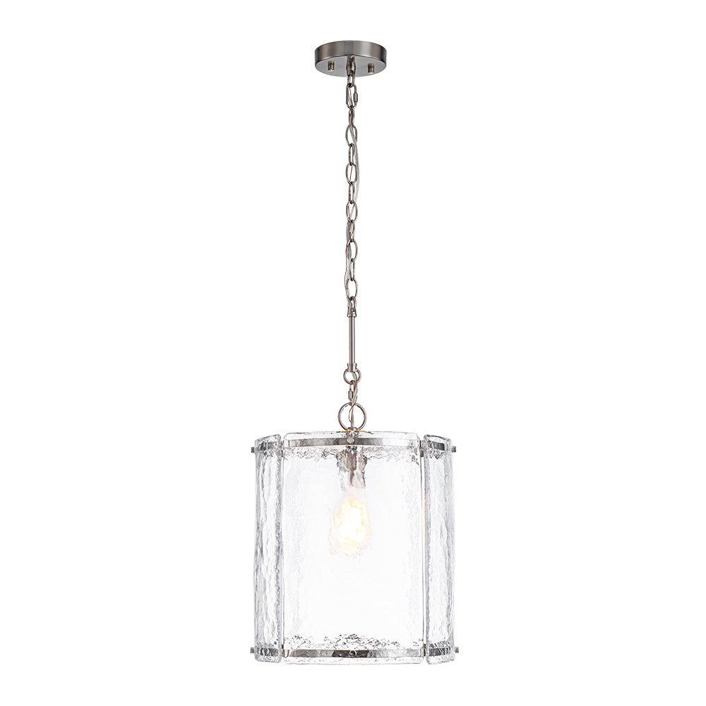 Glant Minimalist Glass Cylinder Cage Pendant - Lamp Copper