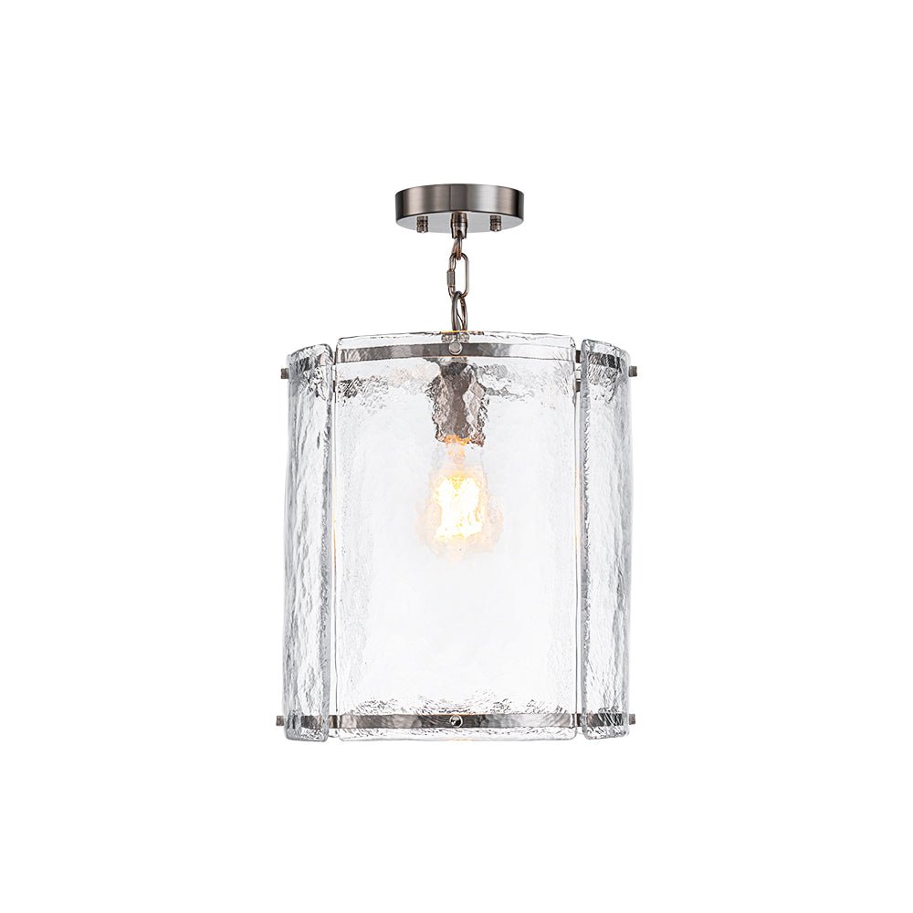 Glant Minimalist Glass Cylinder Cage Pendant - Lamp Copper