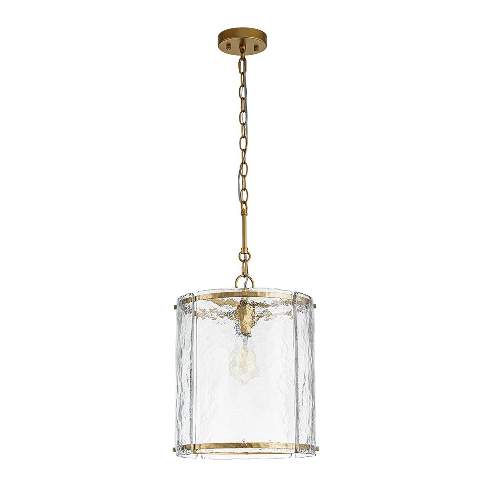 Glant Minimalist Glass Cylinder Cage Pendant - Lamp Copper
