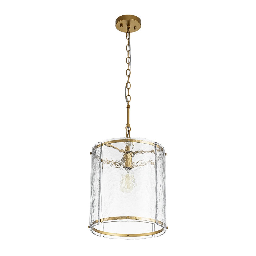 Glant Minimalist Glass Cylinder Cage Pendant - Lamp Copper
