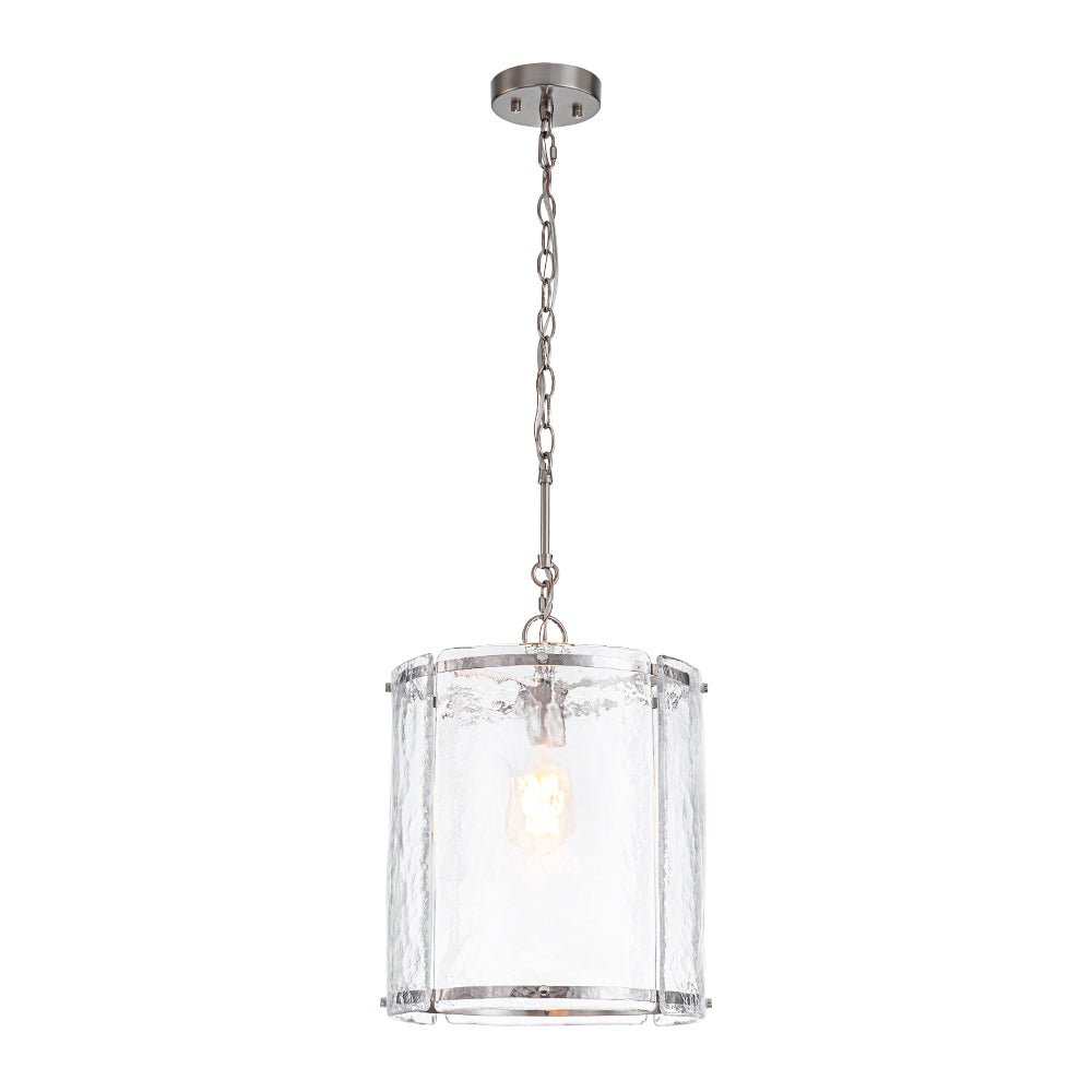 Glant Minimalist Glass Cylinder Cage Pendant - Lamp Copper