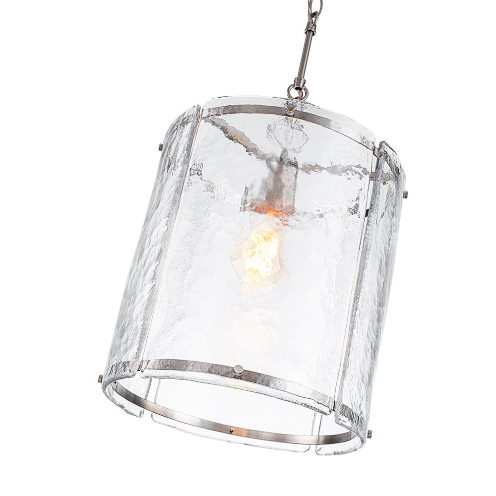 Glant Minimalist Glass Cylinder Cage Pendant - Lamp Copper