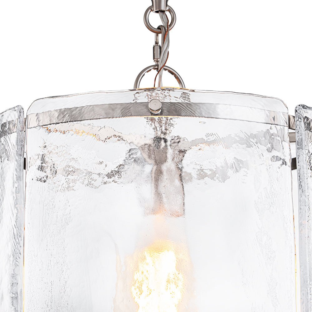 Glant Minimalist Glass Cylinder Cage Pendant - Lamp Copper