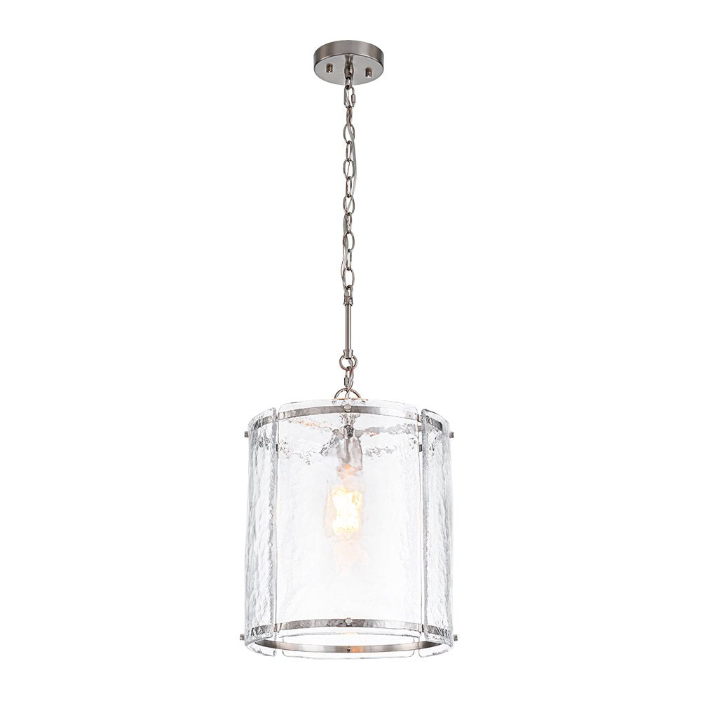 Glant Minimalist Glass Cylinder Cage Pendant - Lamp Copper