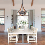 Ornulix Farmhouse Empire Wood Lantern Chandelier - Lamp Copper