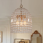 Elvora Antique Brass Crystal Chandelier - Lamp Copper