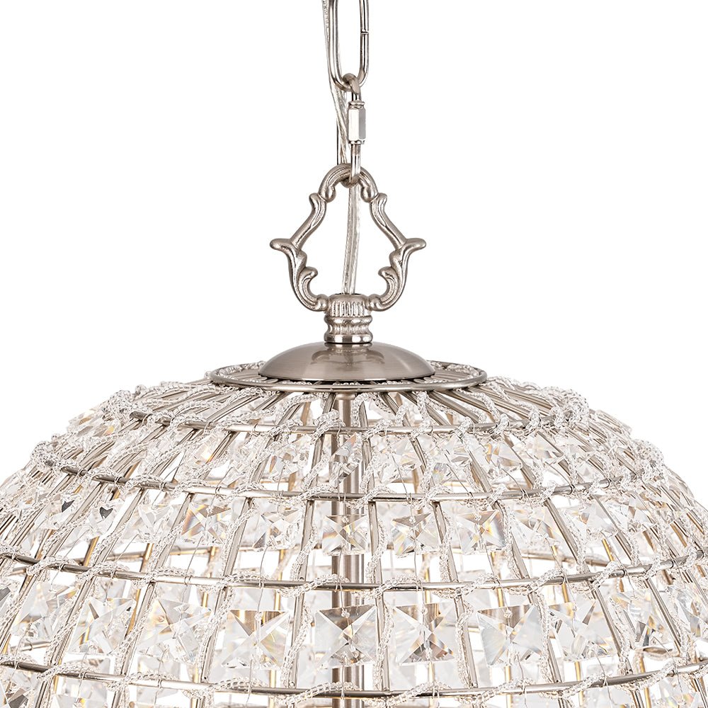 Elvora Antique Brass Crystal Chandelier - Lamp Copper