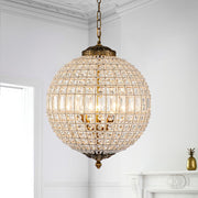 Roligt Vintage Globe Brass Crystal Chandelier - Lamp Copper