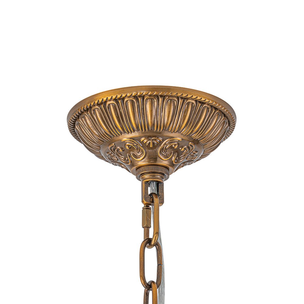 Roligt Vintage Globe Brass Crystal Chandelier - Lamp Copper