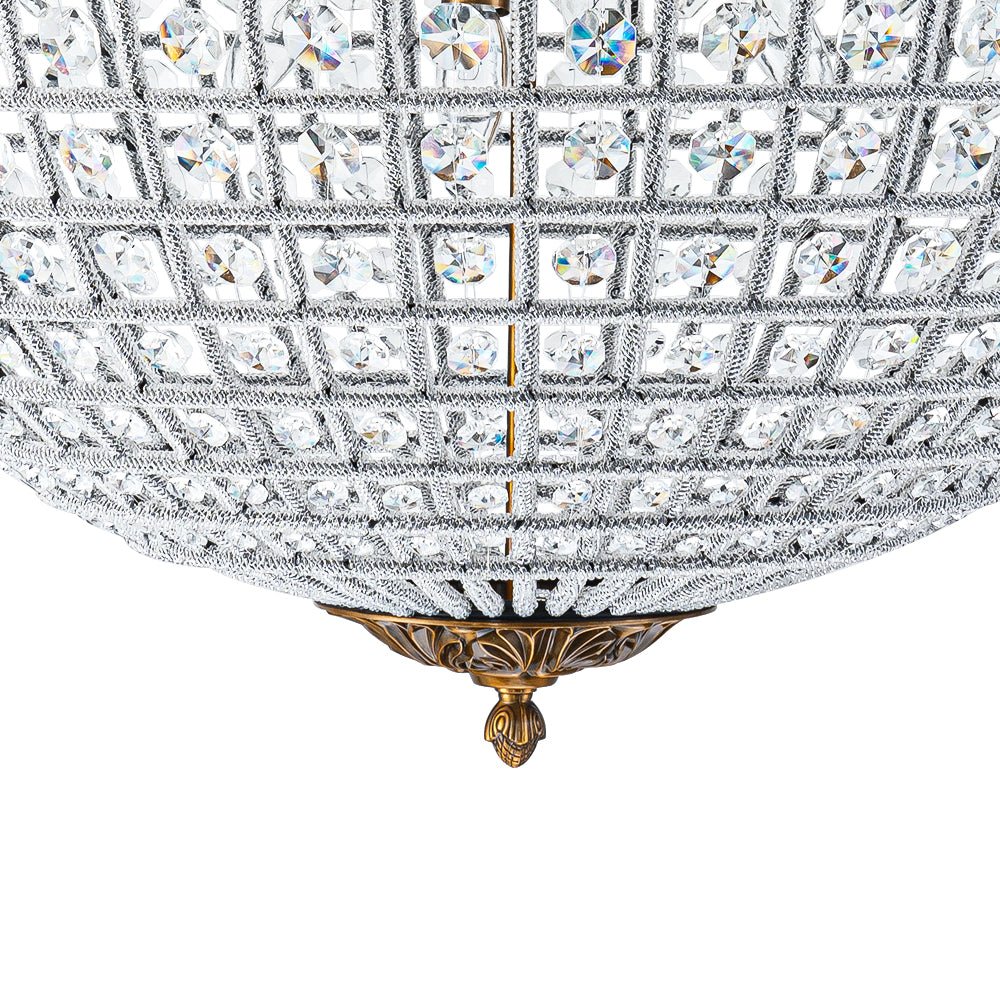 Roligt Vintage Globe Brass Crystal Chandelier - Lamp Copper