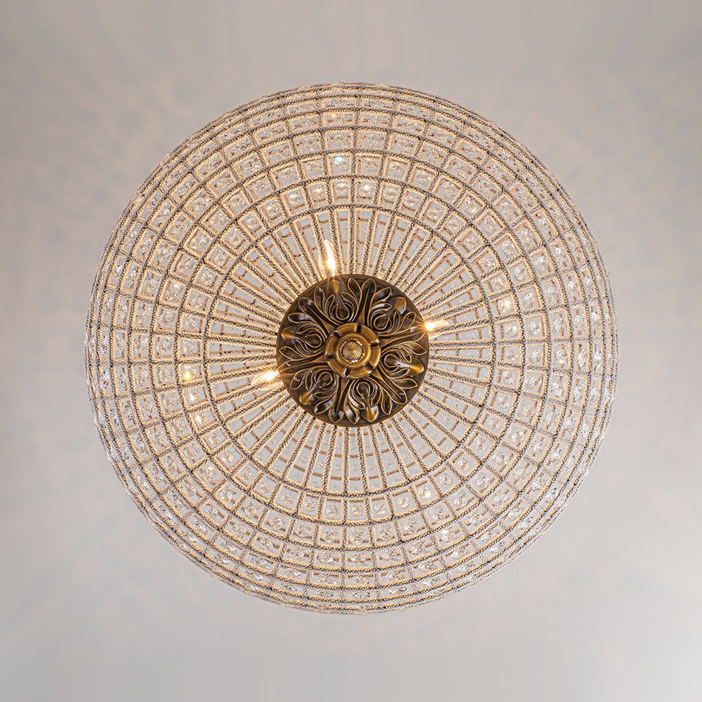 Roligt Vintage Globe Brass Crystal Chandelier - Lamp Copper