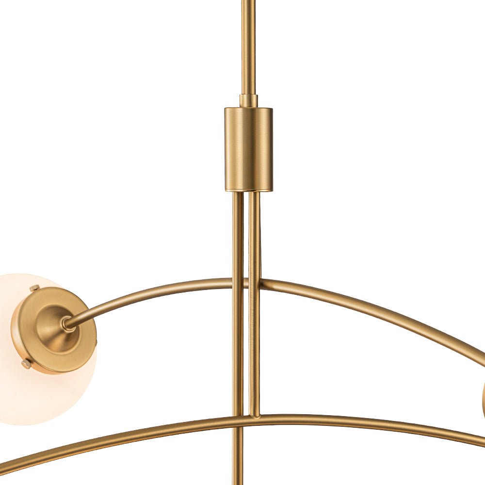 Blikuvum Funky Seesaw Arched Arm Globe Glass Semi Flush Chandelier - Lamp Copper