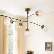 Blikuvum Funky Seesaw Arched Arm Globe Glass Semi Flush Chandelier - Lamp Copper